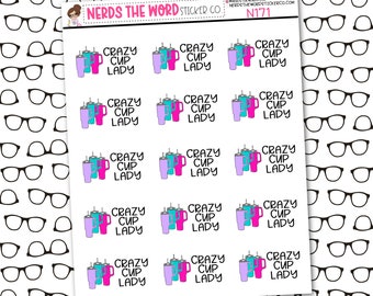 Crazy Cup Lady Sticker Sheet