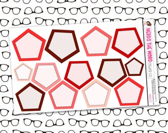 Red Pentagon Functional Box Sticker Sheet