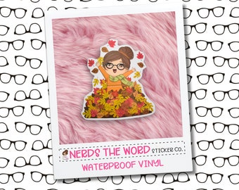 Nora in the Leaves - Exclusive Character - Vinyl Waterproof Sticker