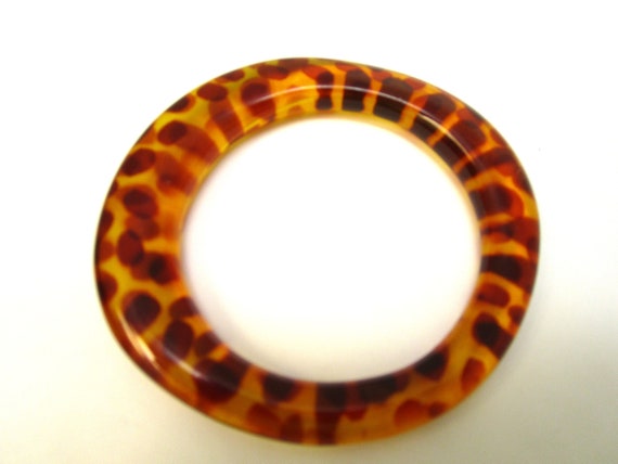 Large Leopard Print Lucite Bangle Seamless Transl… - image 3