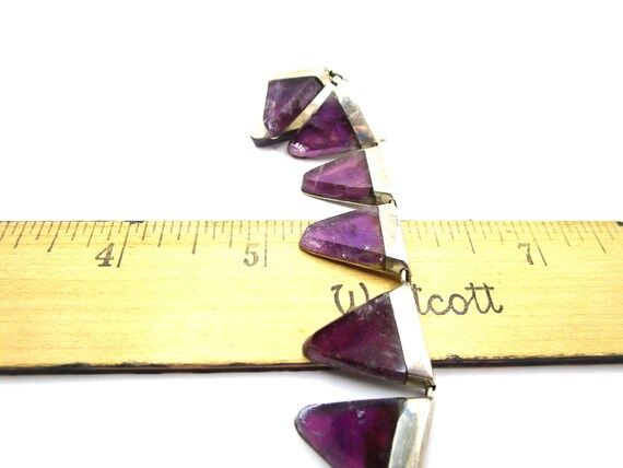 RARE Early TAXCO Sterling Silver Amethyst Choker … - image 5