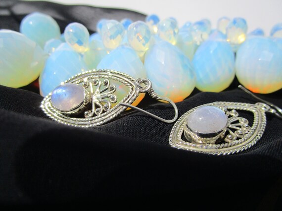Magnificent Large Opal Statement Necklace Drop Mo… - image 3