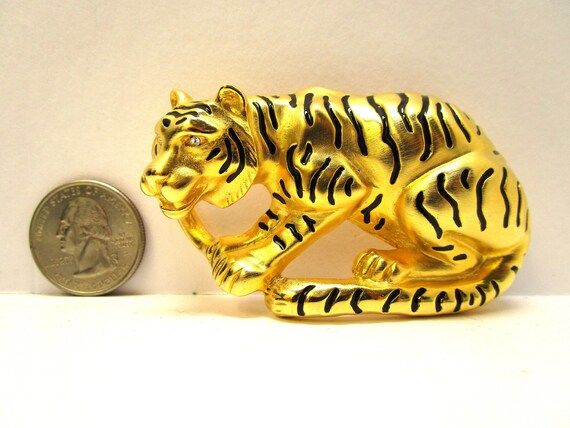 Large Exotic Tiger Pendant Safari Jewelry Crystal… - image 8