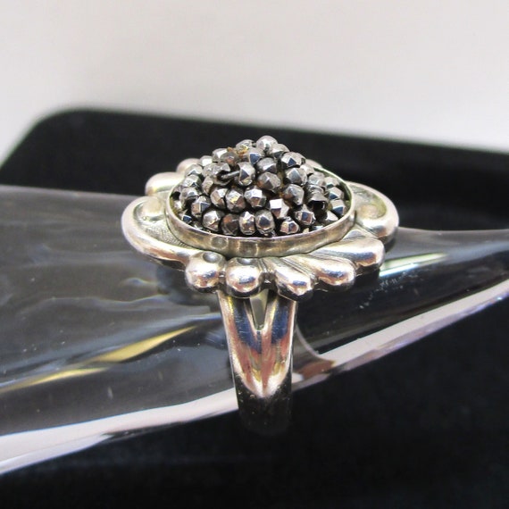 Antique Estate Cut Steel Sterling Silver Ring Sterlin… - Gem