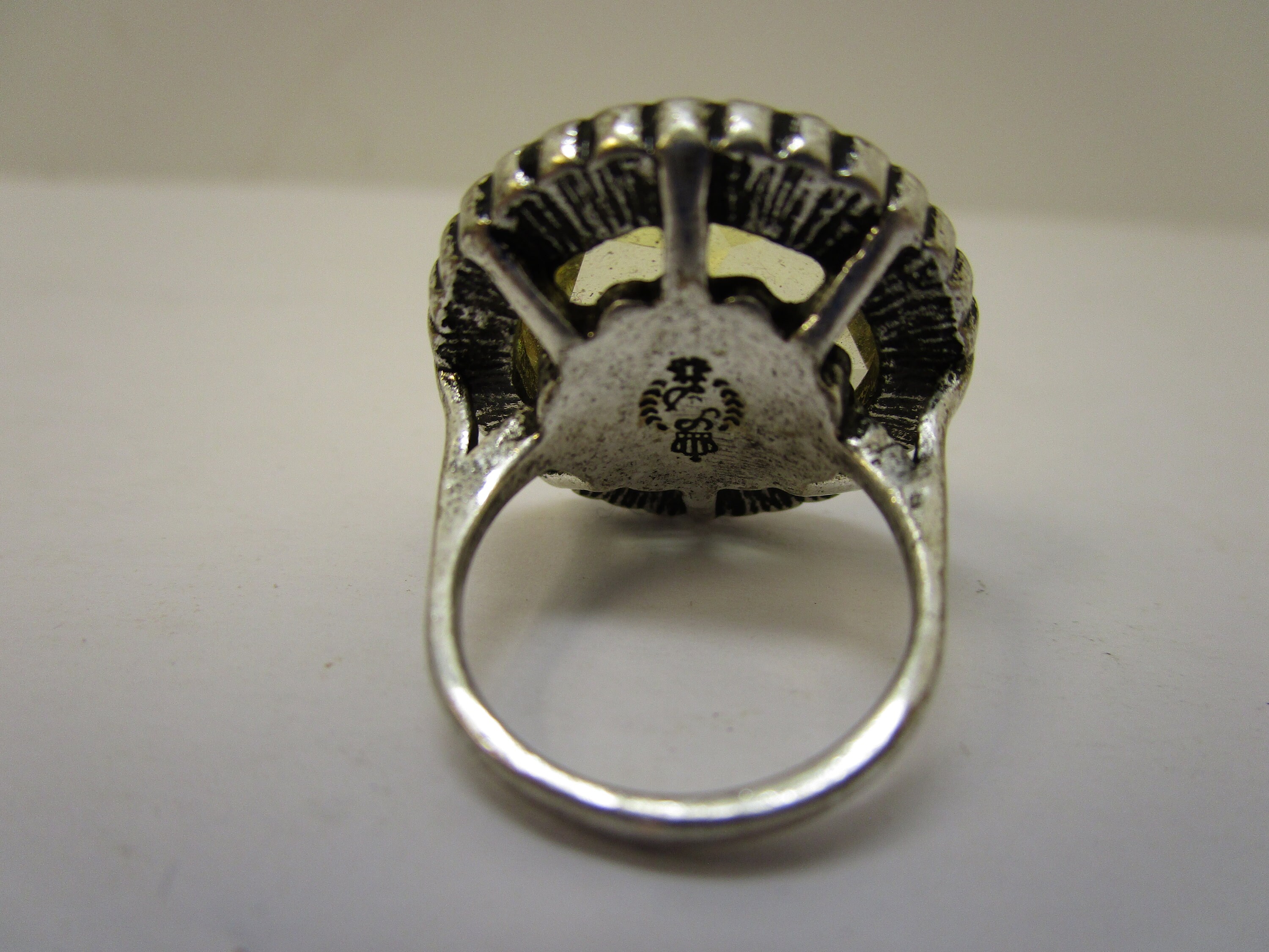 Vintage PD Silver Ring Crystal Statement Ring Multi Stone Etsy