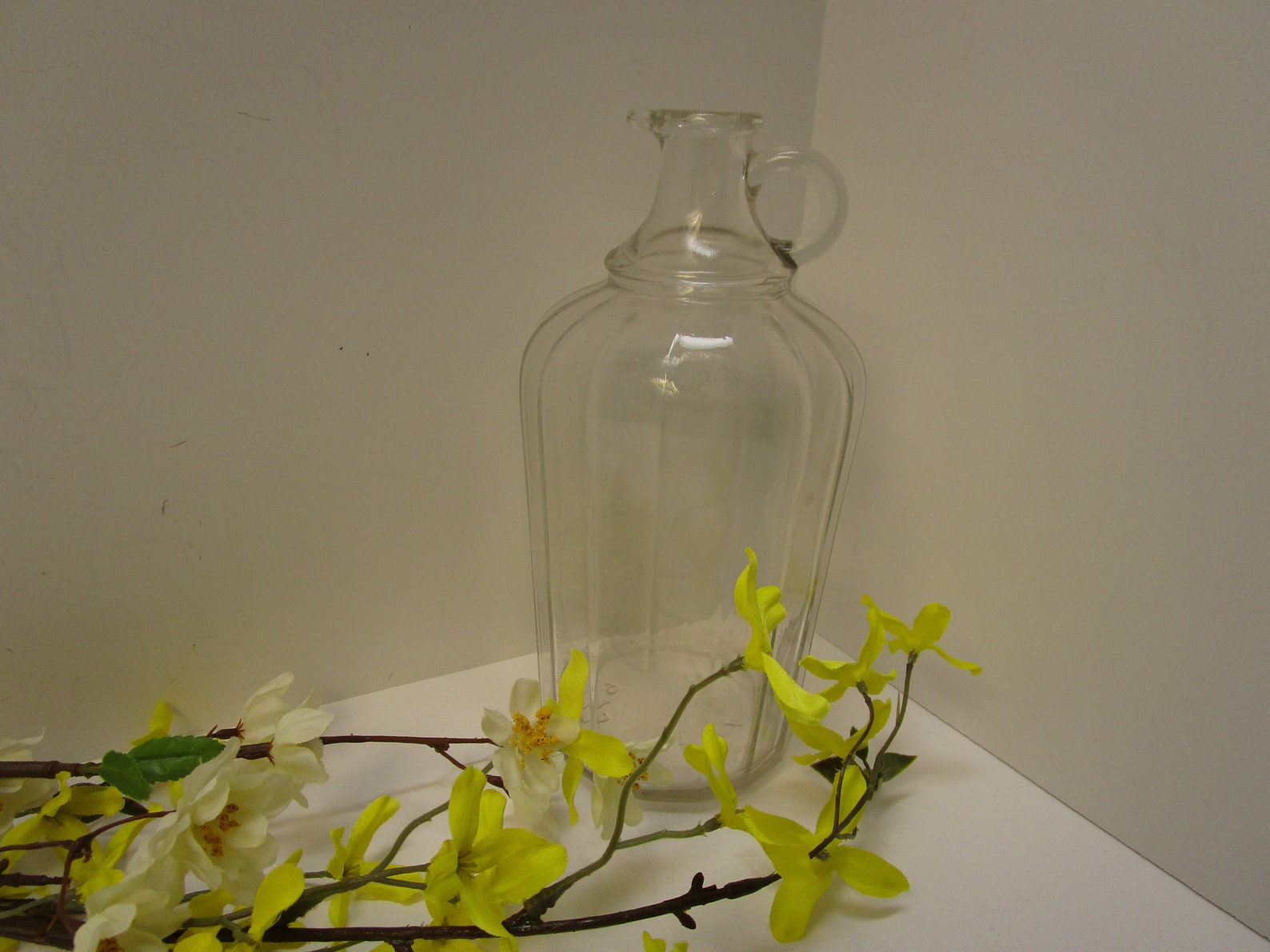 Antique Paneled Glass Jug Turner Bro's Glass Handled Jug Antique