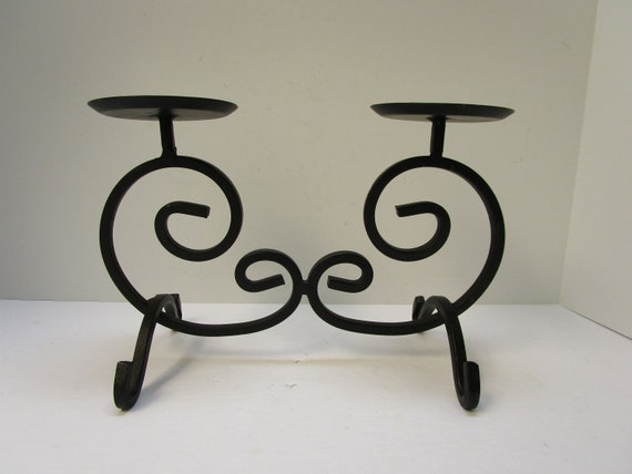 Set Di 3 Portacandele In Ferro Nero Altri 30-40 Cm – Decorativi Per Matrimoni, Tavolo E Camino