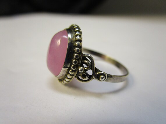 Size 4.5 Gorgeous Large Pink Rose Quartz Ring Ste… - image 3