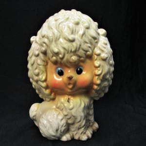 Vintage Japan Kitsch Ceramic Poodle Puppy Dog Rare Collectible Kitsch Japanese Ceramic Poodle Puppy Poodle Dog Figurine