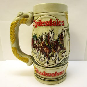 1983 Anheuser Busch Clydesdales Budweiser Beer Stein Vintage Clydesdales Budweiser Stein Beer Stein Made In Brazil Ceramarte Hand Crafted