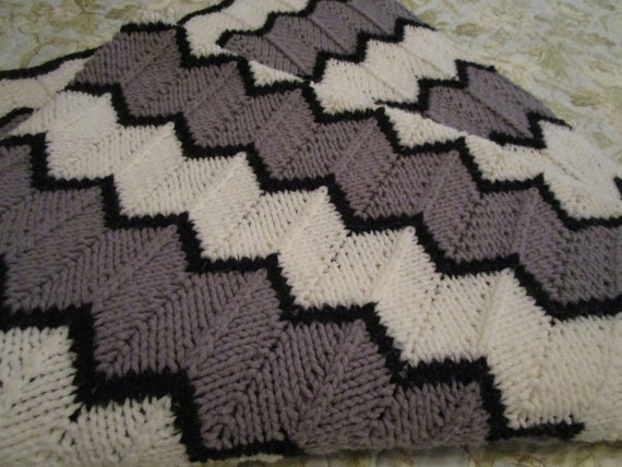 Grey chevron throw sale
