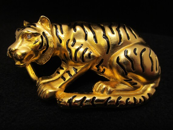 Large Exotic Tiger Pendant Safari Jewelry Crystal… - image 3