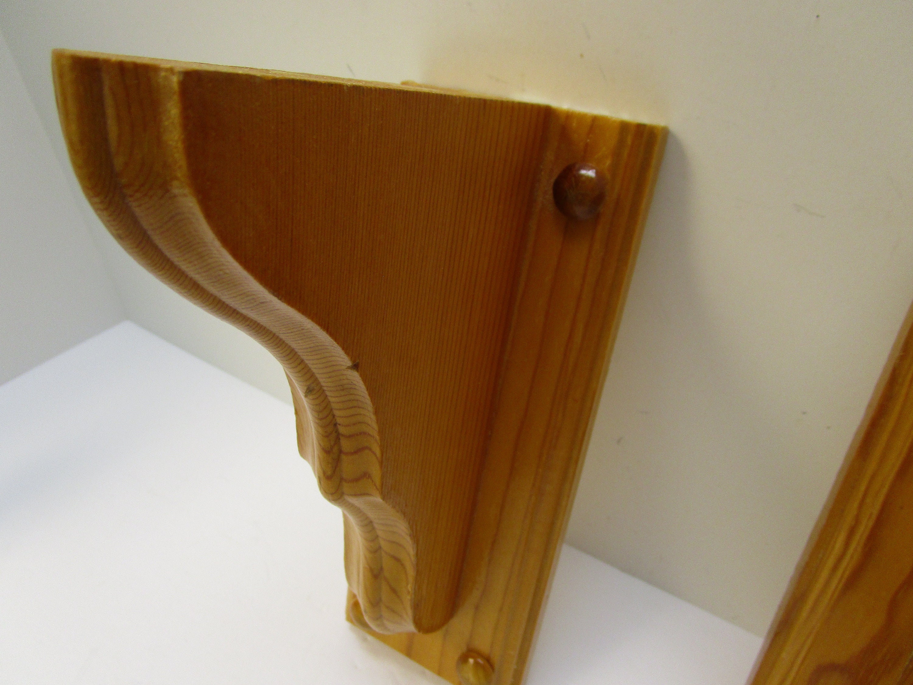 2 Wood Shelf Brackets Wall Mount Shelf Support Brackets Oak Etsy