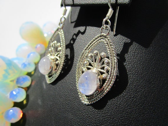Magnificent Large Opal Statement Necklace Drop Mo… - image 8