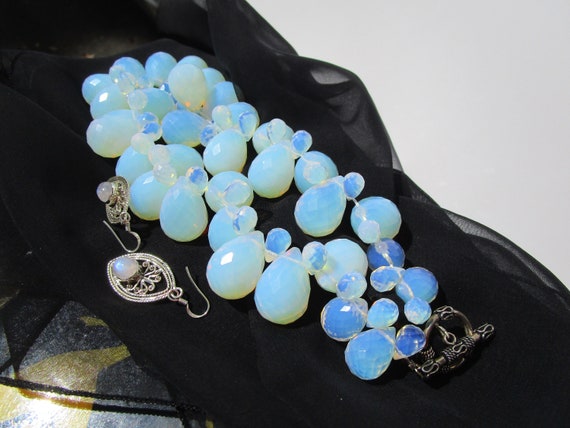 Magnificent Large Opal Statement Necklace Drop Mo… - image 2