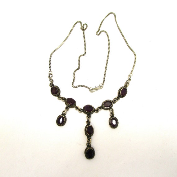 Antique Edwardian Amethyst Festoon Necklace Delic… - image 3