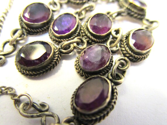 Antique Edwardian Amethyst Festoon Necklace Delic… - image 9