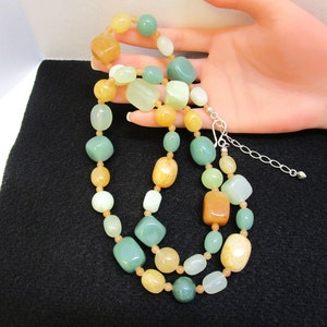 DRT Jay King Mine Finds Desert Rose Natural Jade Nephrite Orange Seafoam Mint Green Chalcedony Bead Necklace Oval Round Square 30"+3" 925
