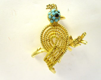 Belle Broche Dauphins En Plaqué Argenté Vintage Avec Améthyste - Occasion