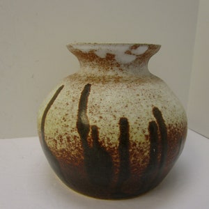 Hand Turned Brown Drip Glaze Splatter Pottery Vase Rustic Drip Glaze Vase Sandstone Drip Glaze Vase South Western Pottery