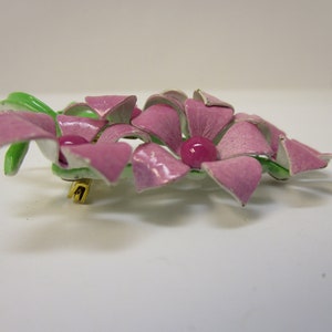 Beautiful Large Pink Flox Bouquet Brooch Pin Pink Enamel Flower Spray Bouquet Brooch Pink Forget Me Not Flower Brooch Periwinkles Lilac Pin image 2