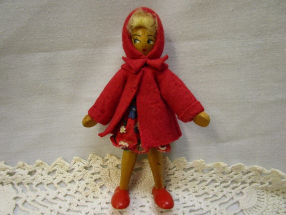 vintage red riding hood doll