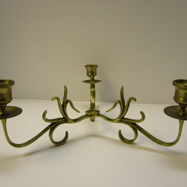 Vintage Brass Candelabra Three Arm Candelabra Brass Candleholder Triple Candleholder Brass Centerpiece Brass Table Centerpiece Candelabr