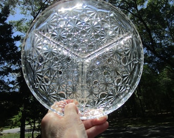 Vintage Estate French Lux Veropa Crystal Bowl Vintage Cut Crystal Dish Lead Crystal Bowl Crystal Divided Dish French Crystal Serving Bowl