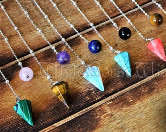 Crystal Pendulum Bracelet, Personalized Witchcraft Pendulum, Custom Gemstone Witches Dowsing Pendulum Bracelet, Spiritual Wiccan Jewelry
