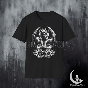 Gothic Gargoyle T-Shirt, Medieval Fantasy Tee, Gothic Guardian Shirt, Dark Goth Clothing, Occult Alternative Streetwear, Edgy Weirdcore Gift