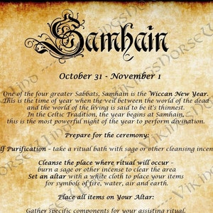 Samhain Ritual Book of Shadows Pages, Halloween Printable Grimoire Pages, Wheel of The Year Wiccan Spells, BOS, Witch Blessing Ceremony