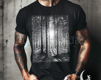 Dark Forest Goth T-Shirt, Haunted Woods Grunge T-Shirt, Alternative Kleidung, Horror Tshirt, Gothic