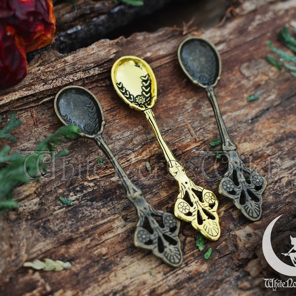 Witch Spoons | SET of 4 Fairy Spoons | Herbs Apothecary Spoons | Wiccan Altar Tools | Witchcraft Supplies | Witchy Gift | GoblinCore Spoons