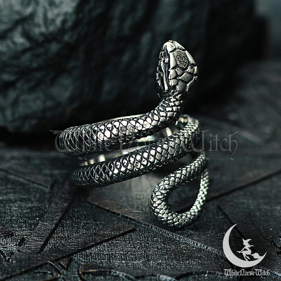 Gothic Snake Ring - Stainless Steel Serpent Ring, Dark Goth Jewelry ...