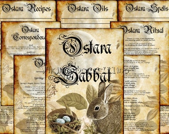 Buch der Schatten druckbare Grimoire Seiten, Ostara Sabbat 11 PDF SEITEN, Frühlingsäquinox Pagan Rad des Jahres Hexerei BOS Seiten, Wicca