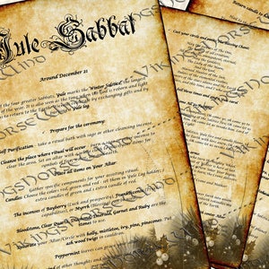 Yule Sabbat Ritual 3 Book of Shadows Pages Printable Grimoire Pages, Wheel of The Year, Witchcraft BOS Pages, Yule Blessing, Christmas Wicca