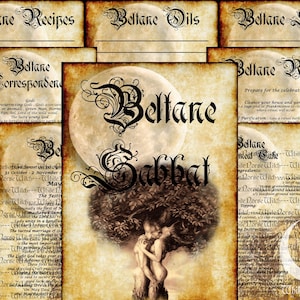 Libro de las Sombras Beltane Sabbat, Grimorio imprimible de la Rueda del Año 13 páginas en PDF, Páginas BOS de brujería del Primero de Mayo, Libro de hechizos de Wicca