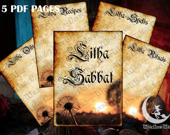 Buch der Schatten Litha Sabbat 5 leere PDF SEITEN - Sommersonnenwende druckbare Grimoire Seiten, heidnisches Rad des Jahres Hexerei BOS Seiten