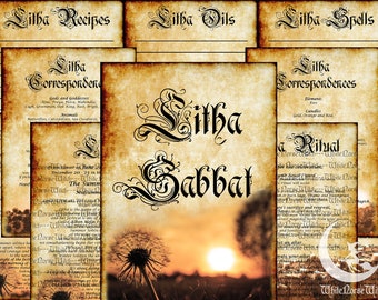Litha Sabbat Pages Wheel of The Year Printable Summer Solstice Grimoire, Book of Shadows 13 PDF BOS Pages, Midsummer Fest Witchcraft, Wicca