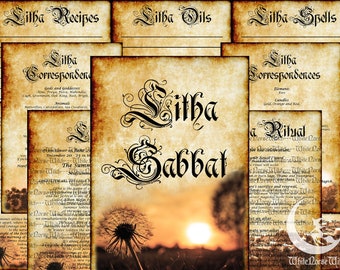 Litha Sabbat Seiten Rad des Jahres Printable Sommersonnenwende Grimoire, Buch der Schatten 13 PDF BOS Seiten, Mittsommerfest Hexerei, Wicca