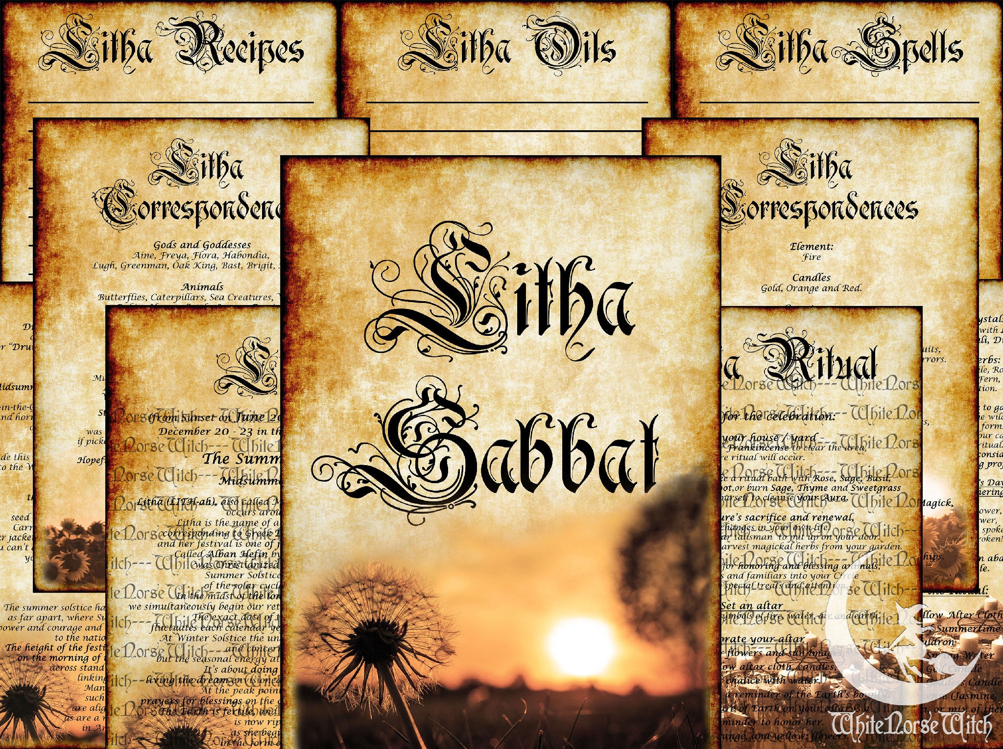 Plenarmøde foretrækkes oprindelse Litha Sabbat Pages Wheel of the Year Printable Summer Solstice - Etsy