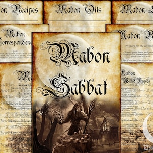 Pages du Livre des ombres Mabon Sabbat, Grimoire imprimable 13 pages PDF BOS, Roue de l'année Equinoxe d'automne Harvest Fest sorcellerie, Wicca