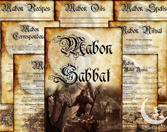 Mabon Sabbat Book of Shadows 13 PDF Pages, Wheel of The Year Printable Grimoire, Autumn Equinox Harvest Fest Witchcraft BOS Pages, Wicca