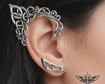 Dark Elf Ohrmanschetten, kein Piercing Edelstahl Gothic Ohrmanschetten, Fantasy Forest Vine Ohrmanschetten, keltische Ohrringe, Cosplay Schmuck