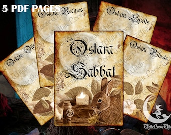 Buch der Schatten Ostara Sabbat 5 leere PDF SEITEN, druckbare Grimoire, Frühlings-Tagundnachtgleiche Pagan Rad des Jahres Hexerei BOS Seiten, Wicca
