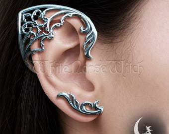 Gothic Elf Ear Cuff, No Piercing Elf Ears Earrings, 316L Stainless Steel Fantasy Ear Wrap, Fairy Ears Cosplay Jewelry