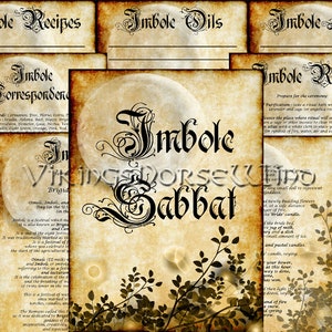 Book of Shadows Printable Pages, Imbolc Sabbat Witches Grimoire Pages, Candlemas Pagan Wheel of the Year, Witchcraft BOS Pages, Wicca