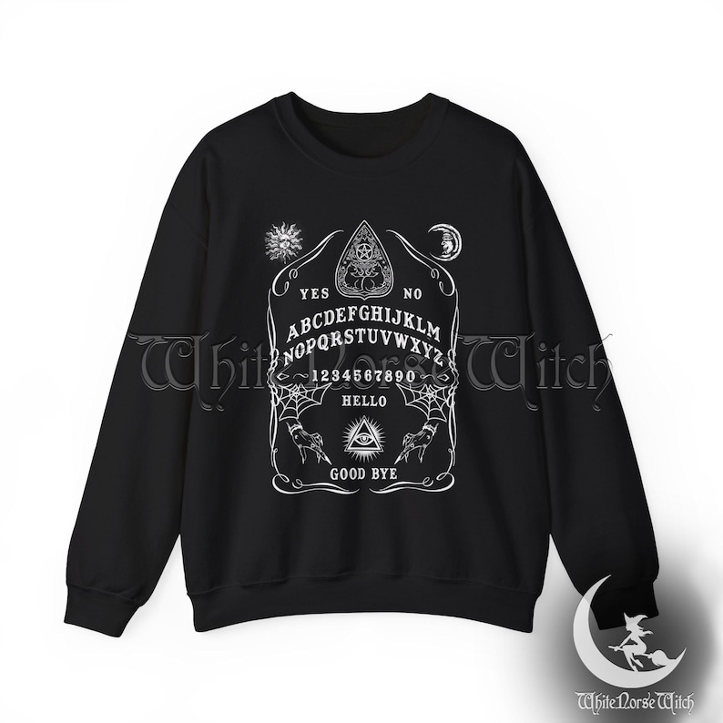Ouija Board Sweatshirt Wiccan Spirit Board Pullover, Mystical
