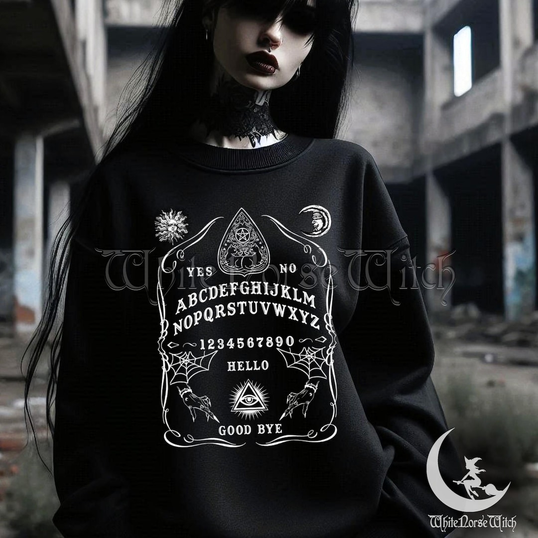 Ouija Board Sweatshirt Wiccan Spirit Board Pullover, Mystical