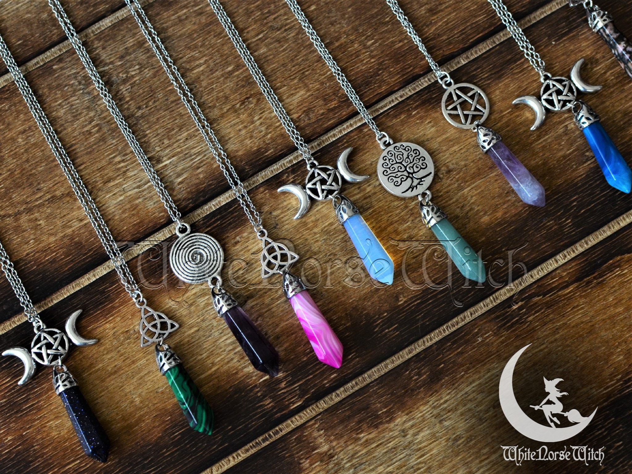 Pendulum Crystal Point Necklace Mystical Dark Soul -